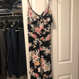 Floral pant 3/4 leg romper